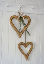 Natural Wooden Chunky Hanging Heart (Large) by Retreat